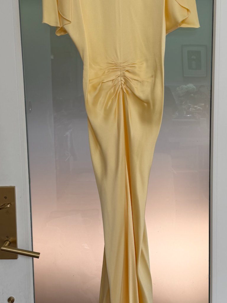 Victoria Beckham Yellow Bias-Cut Gown — image 6 of 8
